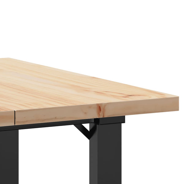 vidaXL Table de salle à manger avec pieds en O 70x70x75,5 cm Bois de pin massif et acier