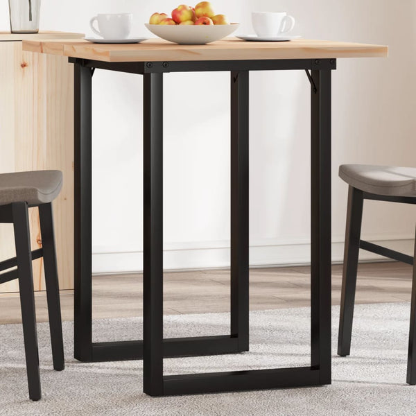 vidaXL Table de salle à manger avec pieds en O 70x70x75,5 cm Bois de pin massif et acier