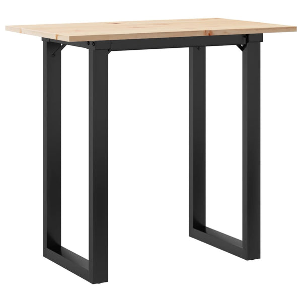 vidaXL Table de salle à manger piètement en O 80x50x75,5 cm Bois de pin massif et acier