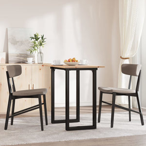 vidaXL Table de salle à manger piètement en O 80x50x75,5 cm Bois de pin massif et acier