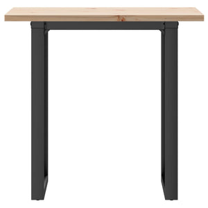 vidaXL Table de salle à manger piètement en O 80x50x75,5 cm Bois de pin massif et acier