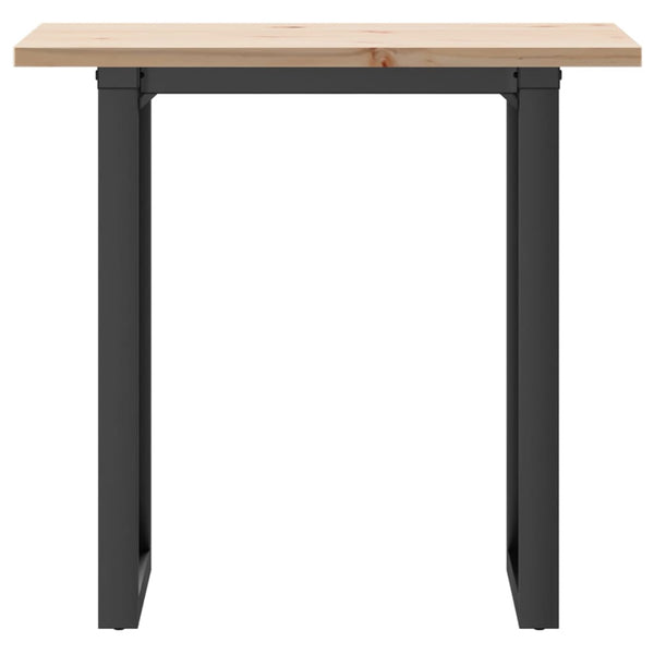 vidaXL Table de salle à manger piètement en O 80x50x75,5 cm Bois de pin massif et acier