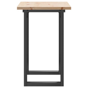 vidaXL Table de salle à manger piètement en O 80x50x75,5 cm Bois de pin massif et acier