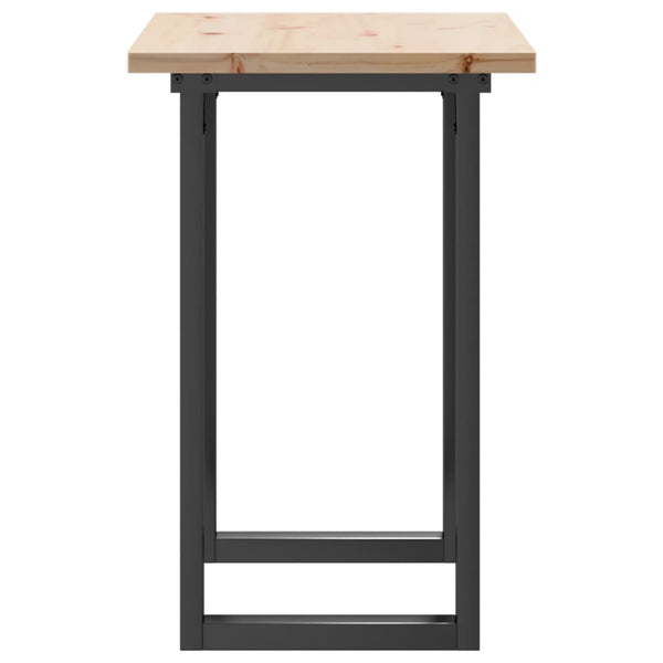 vidaXL Table de salle à manger piètement en O 80x50x75,5 cm Bois de pin massif et acier