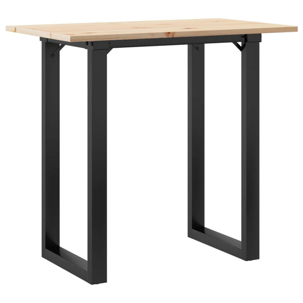 vidaXL Table de salle à manger piètement en O 80x50x75,5 cm Bois de pin massif et acier