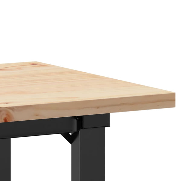 vidaXL Table de salle à manger piètement en O 80x50x75,5 cm Bois de pin massif et acier