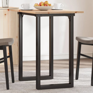 vidaXL Table de salle à manger piètement en O 80x50x75,5 cm Bois de pin massif et acier