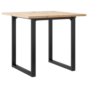 Esstisch Kiefer Massivholz 90x90 cm mit Stahlgestell