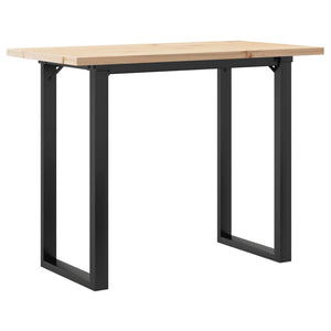 vidaXL Table de salle à manger avec pieds en O 100x50x75,5 cm Pin massif et acier