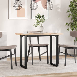 vidaXL Table de salle à manger avec pieds en O 100x50x75,5 cm Pin massif et acier