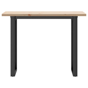vidaXL Table de salle à manger avec pieds en O 100x50x75,5 cm Pin massif et acier