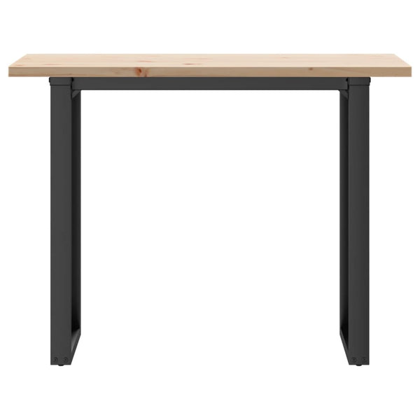 vidaXL Table de salle à manger avec pieds en O 100x50x75,5 cm Pin massif et acier