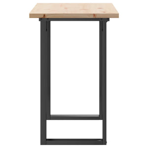 vidaXL Table de salle à manger avec pieds en O 100x50x75,5 cm Pin massif et acier
