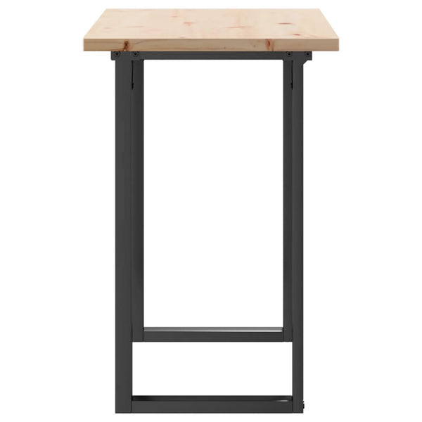 vidaXL Table de salle à manger avec pieds en O 100x50x75,5 cm Pin massif et acier