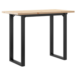 vidaXL Table de salle à manger avec pieds en O 100x50x75,5 cm Pin massif et acier