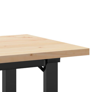 vidaXL Table de salle à manger avec pieds en O 100x50x75,5 cm Pin massif et acier