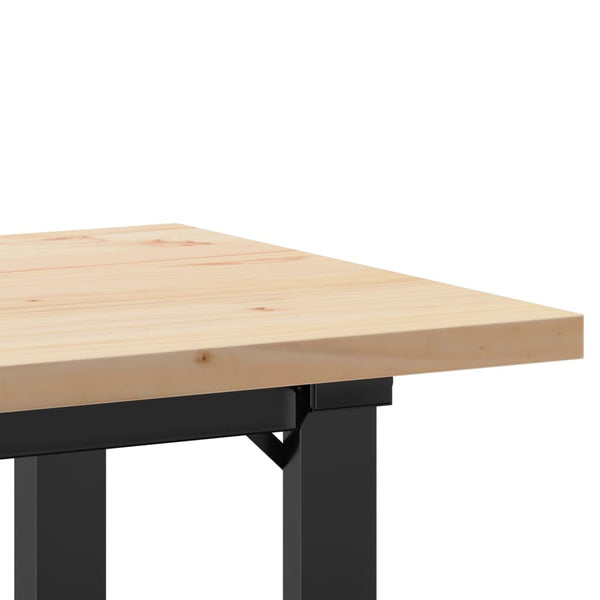 vidaXL Table de salle à manger avec pieds en O 100x50x75,5 cm Pin massif et acier
