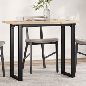 vidaXL Table de salle à manger avec pieds en O 100x50x75,5 cm Pin massif et acier
