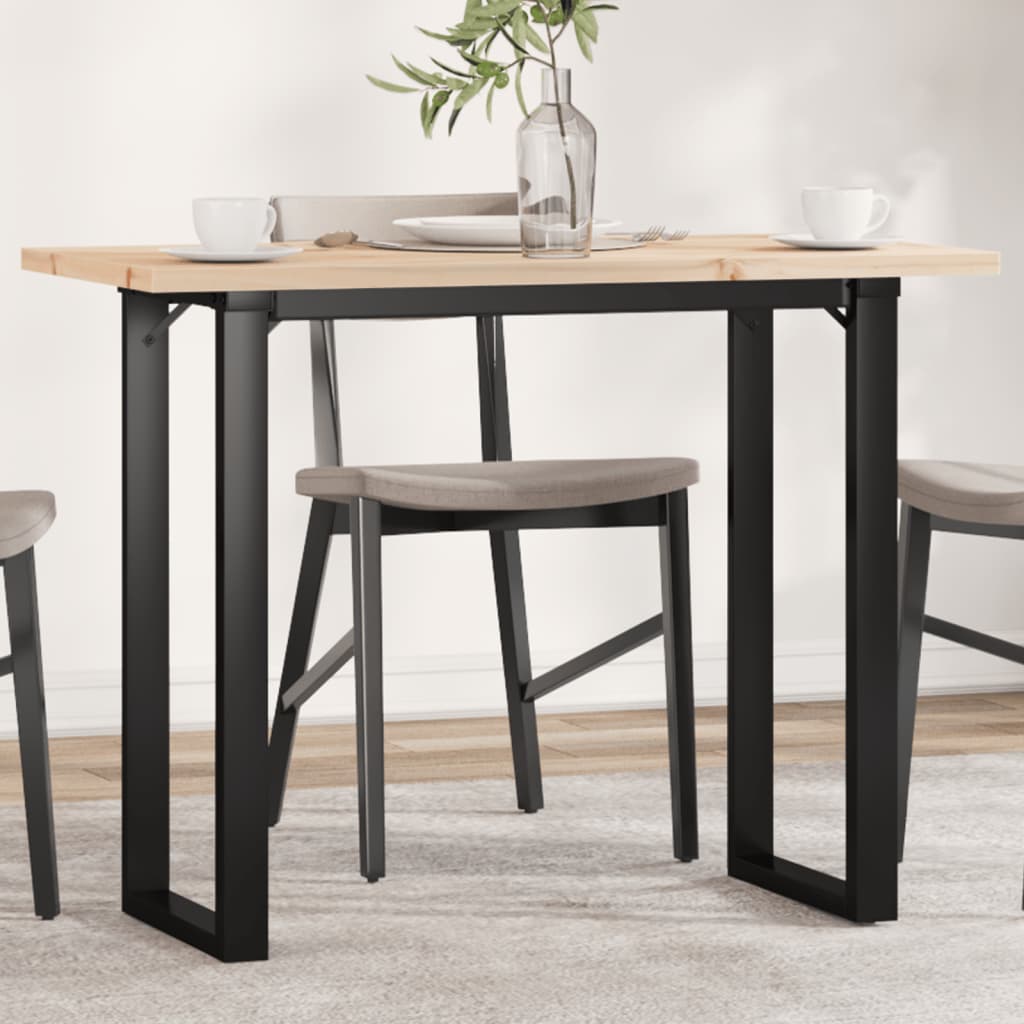 vidaXL Table de salle à manger avec pieds en O 100x50x75,5 cm Pin massif et acier