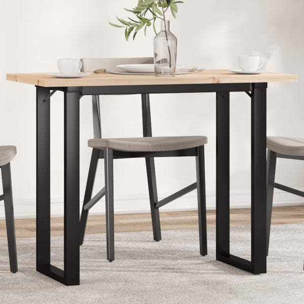 vidaXL Table de salle à manger avec pieds en O 100x50x75,5 cm Pin massif et acier