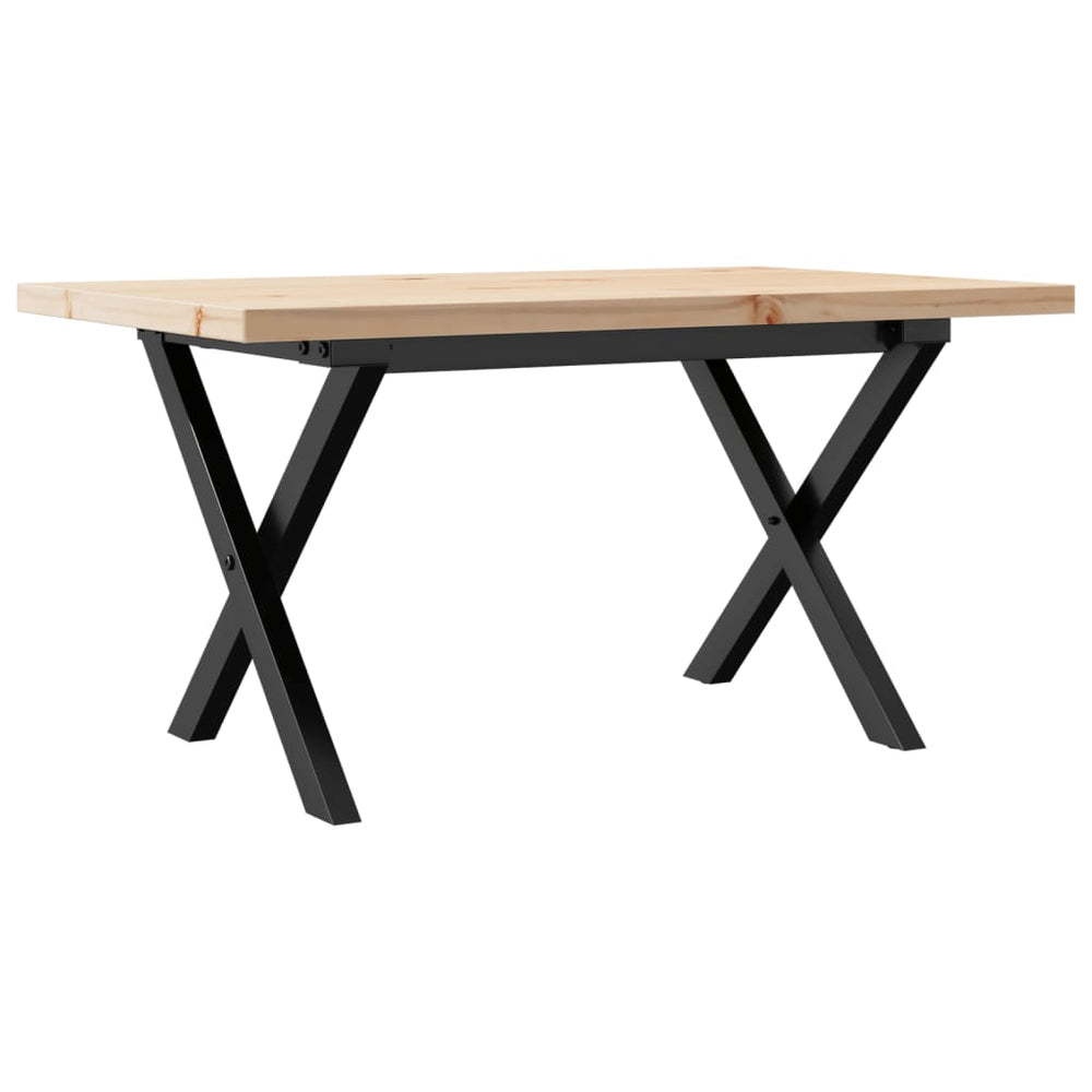 vidaXL Table basse à piètement en X 80x50x40,5 cm en pin massif et acier