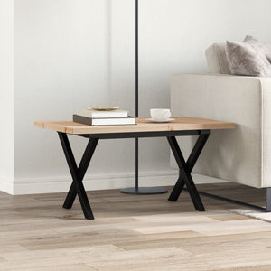 Couchtisch Kiefer Massivholz & Stahl X-Gestell