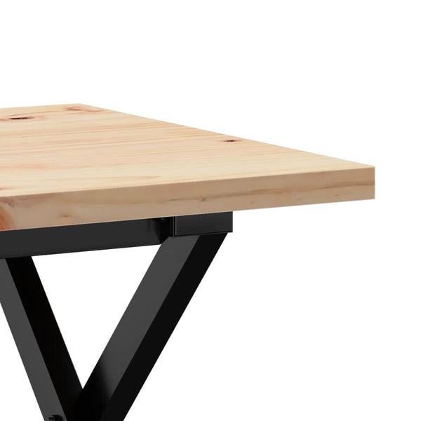 Couchtisch Kiefer Massivholz & Stahl X-Gestell