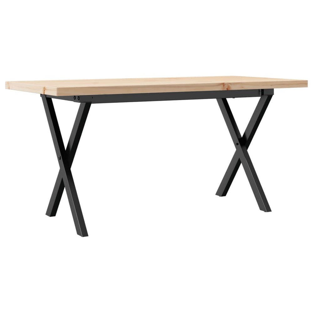 Couchtisch Kiefer Massivholz & Stahl X-Gestell