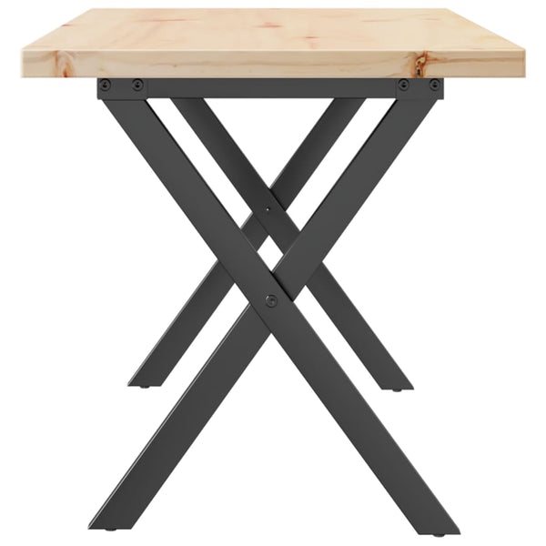 Couchtisch Kiefer Massivholz & Stahl X-Gestell