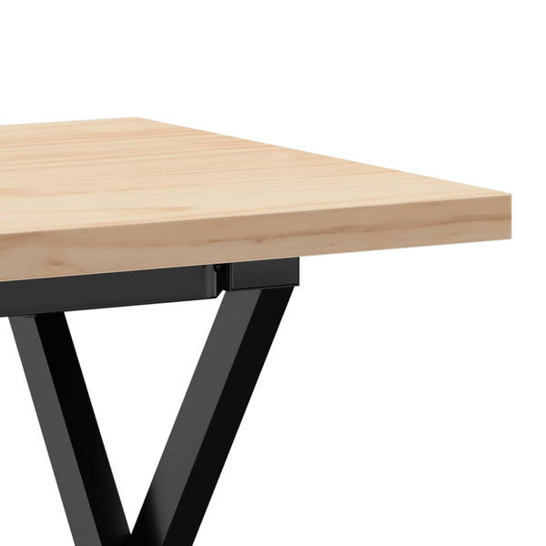 Couchtisch Kiefer Massivholz & Stahl X-Gestell