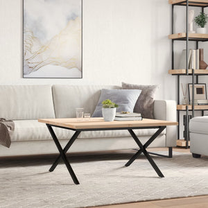 Couchtisch Kiefer Massivholz & Stahl 90x90 cm