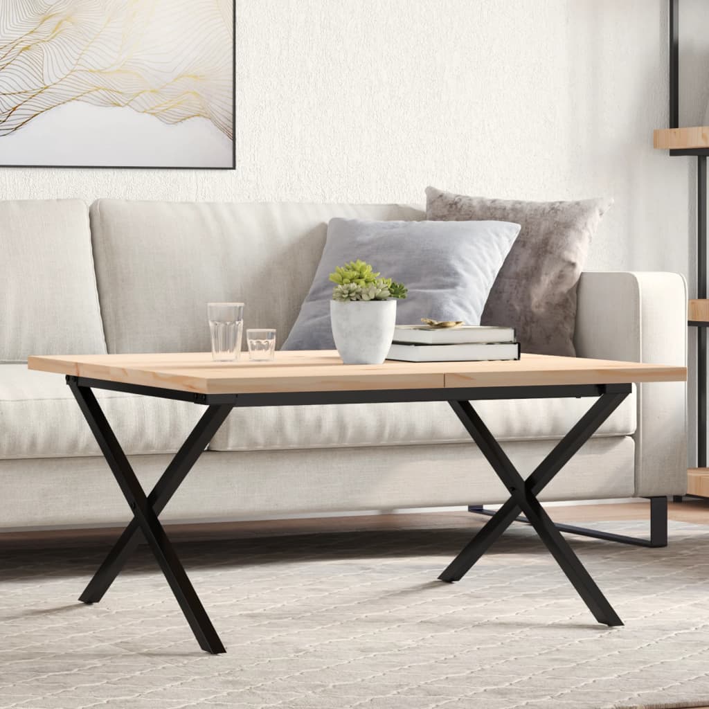 Couchtisch Kiefer Massivholz & Stahl 90x90 cm