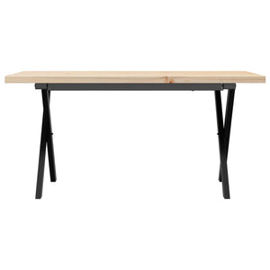 Couchtisch Kiefer Massivholz Stahl X-Gestell