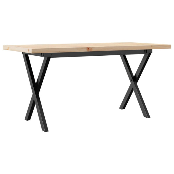 Couchtisch Kiefer Massivholz Stahl X-Gestell