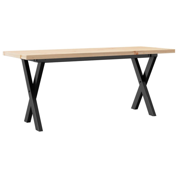 vidaXL Coffee Table X-Leg 110x40x45.5 cm Solid Pine Wood Steel