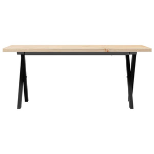 vidaXL Coffee Table X-Leg 110x40x45.5 cm Solid Pine Wood Steel