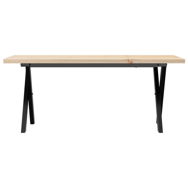 vidaXL Coffee Table X-Leg 110x40x45.5 cm Solid Pine Wood Steel