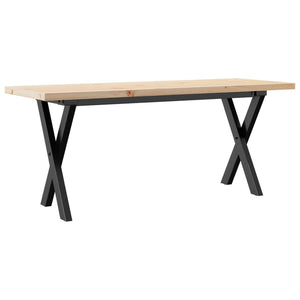 vidaXL Coffee Table X-Leg 110x40x45.5 cm Solid Pine Wood Steel