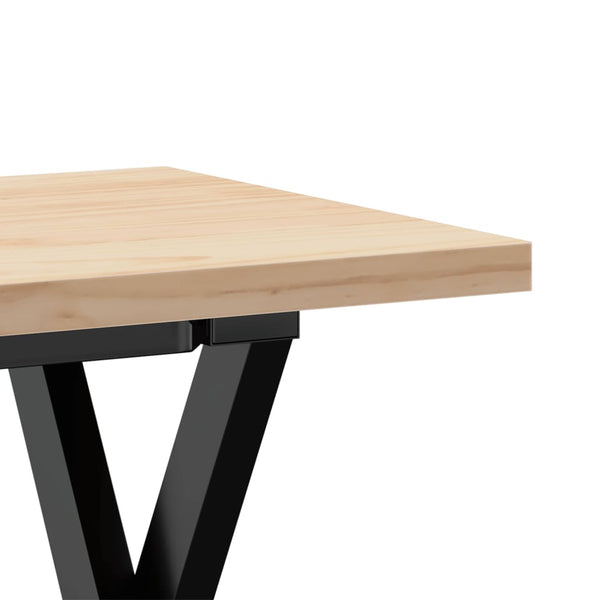 vidaXL Coffee Table X-Leg 110x40x45.5 cm Solid Pine Wood Steel