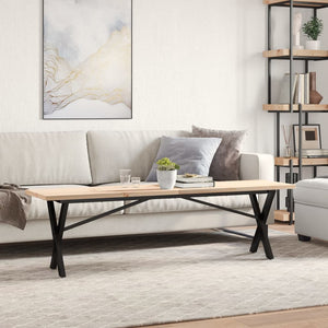 Couchtisch Kiefer Massivholz X-Gestell 160cm