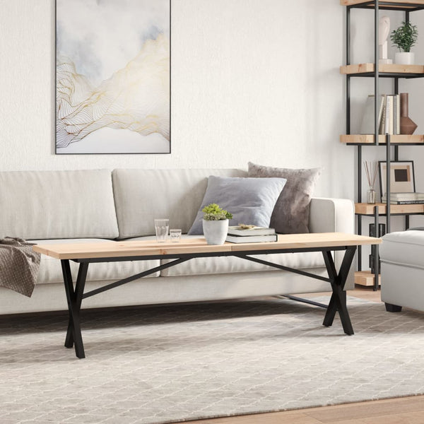 Couchtisch Kiefer Massivholz X-Gestell 160cm