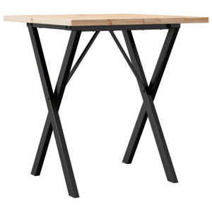 Esstisch Kiefer Massivholz Stahl X-Gestell 70x70 cm