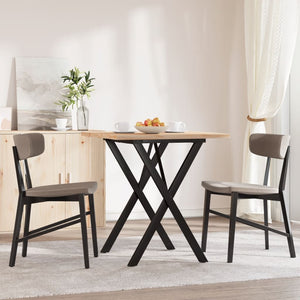 Esstisch Kiefer Massivholz Stahl X-Gestell 70x70 cm