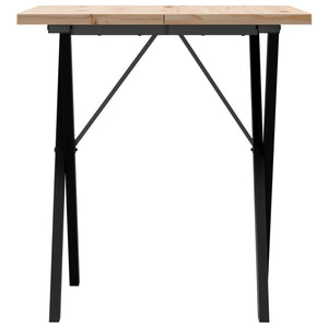 Esstisch Kiefer Massivholz Stahl X-Gestell 70x70 cm