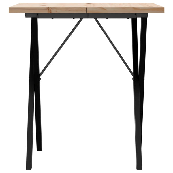 Esstisch Kiefer Massivholz Stahl X-Gestell 70x70 cm