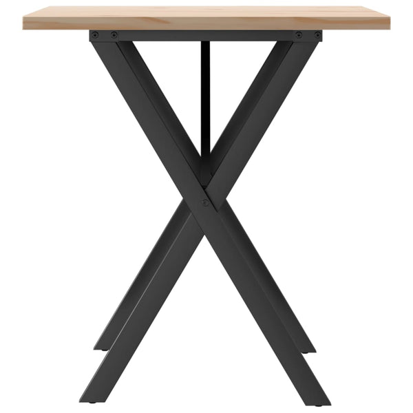 Esstisch Kiefer Massivholz Stahl X-Gestell 70x70 cm
