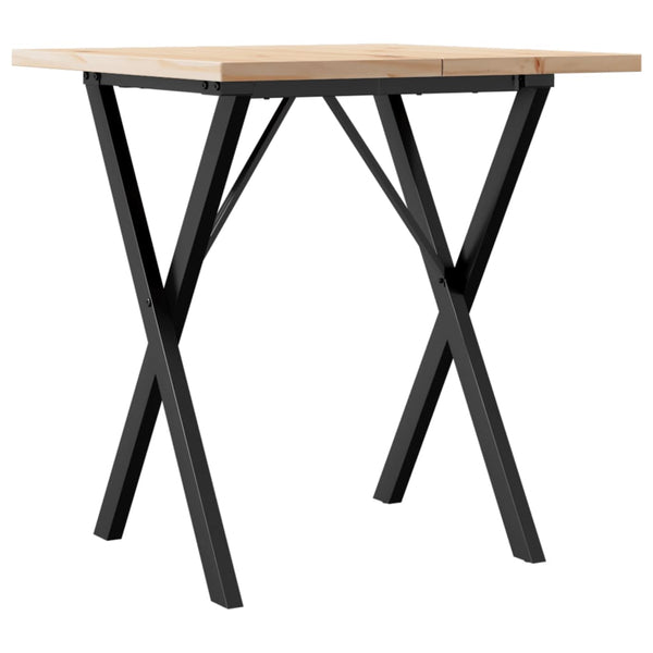 Esstisch Kiefer Massivholz Stahl X-Gestell 70x70 cm