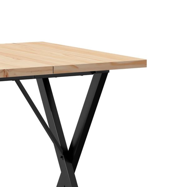 Esstisch Kiefer Massivholz Stahl X-Gestell 70x70 cm
