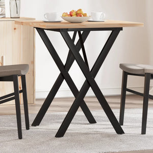 Esstisch Kiefer Massivholz Stahl X-Gestell 70x70 cm