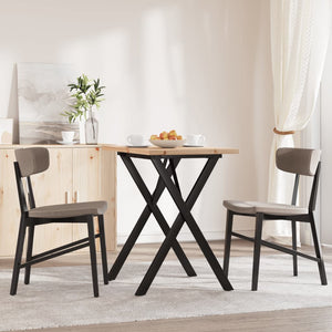 vidaXL Table de salle à manger piètement en X 80x50x75,5 cm bois de pin massif et acier